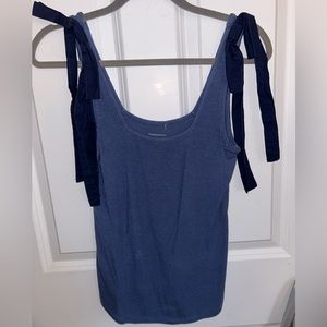 Blue Tank top with bow detailing